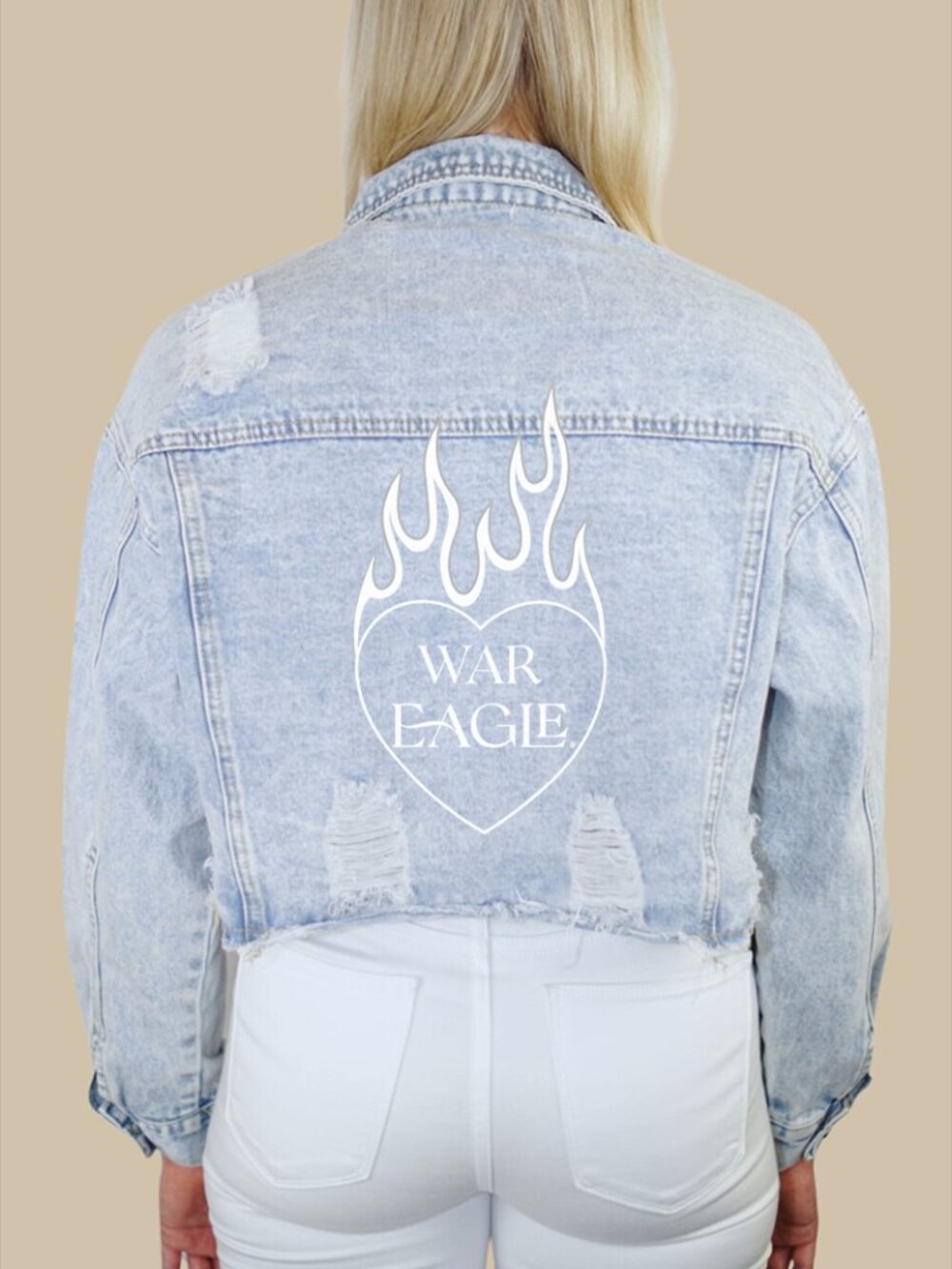 Auburn Denim Jacket,  Light Wash Distressed, Brand New with tags - Picture 6 of 6